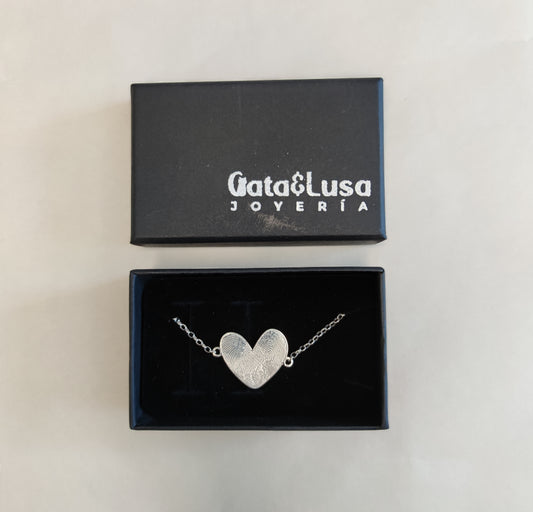 Colgante de plata personalizado de huella dactilar