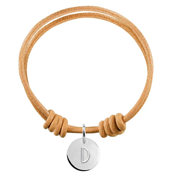 Pulsera de hilo y plata con inicial