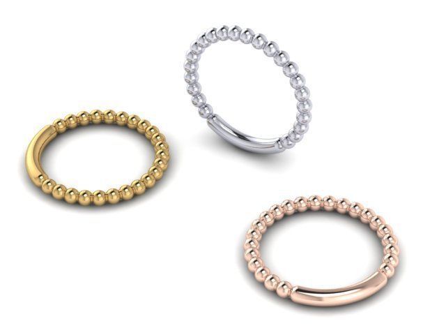Anillo de plata Bolitas