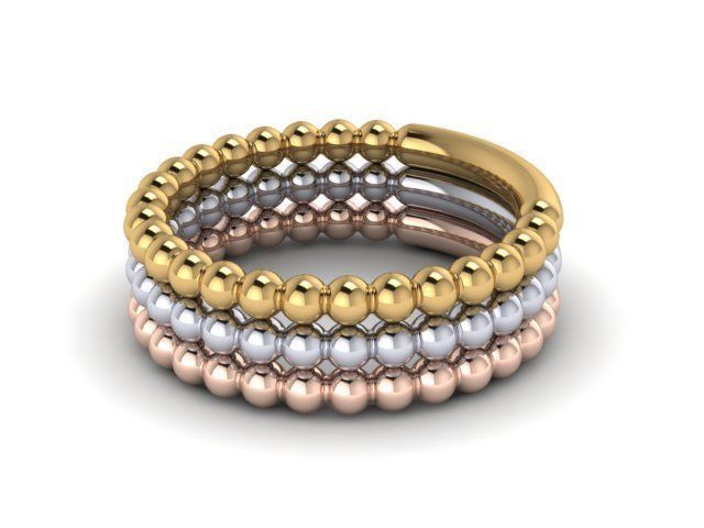 Anillo de plata Bolitas