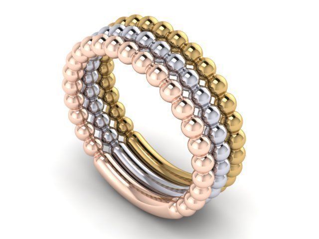 Anillo de plata Bolitas
